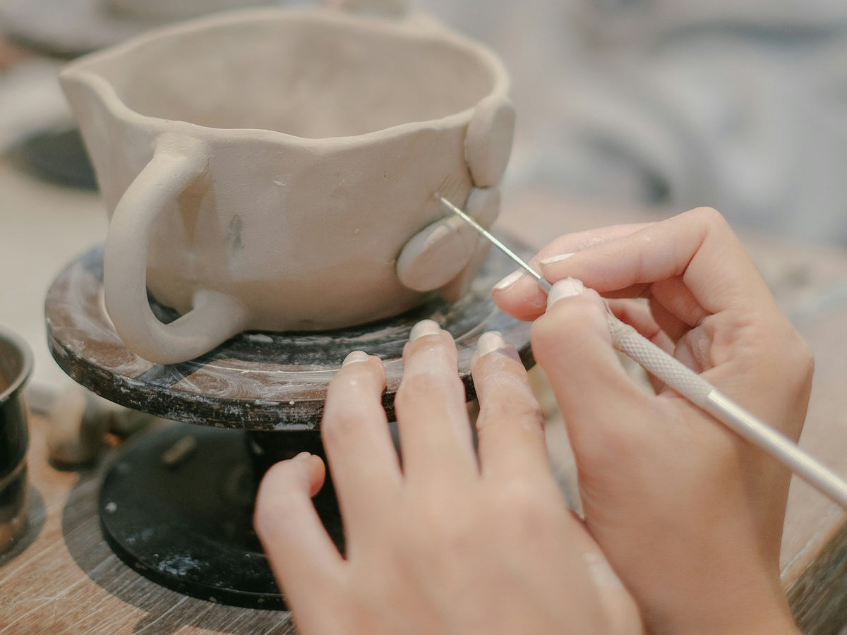 Hand-Building Sundays - shaping a clay cup by hand