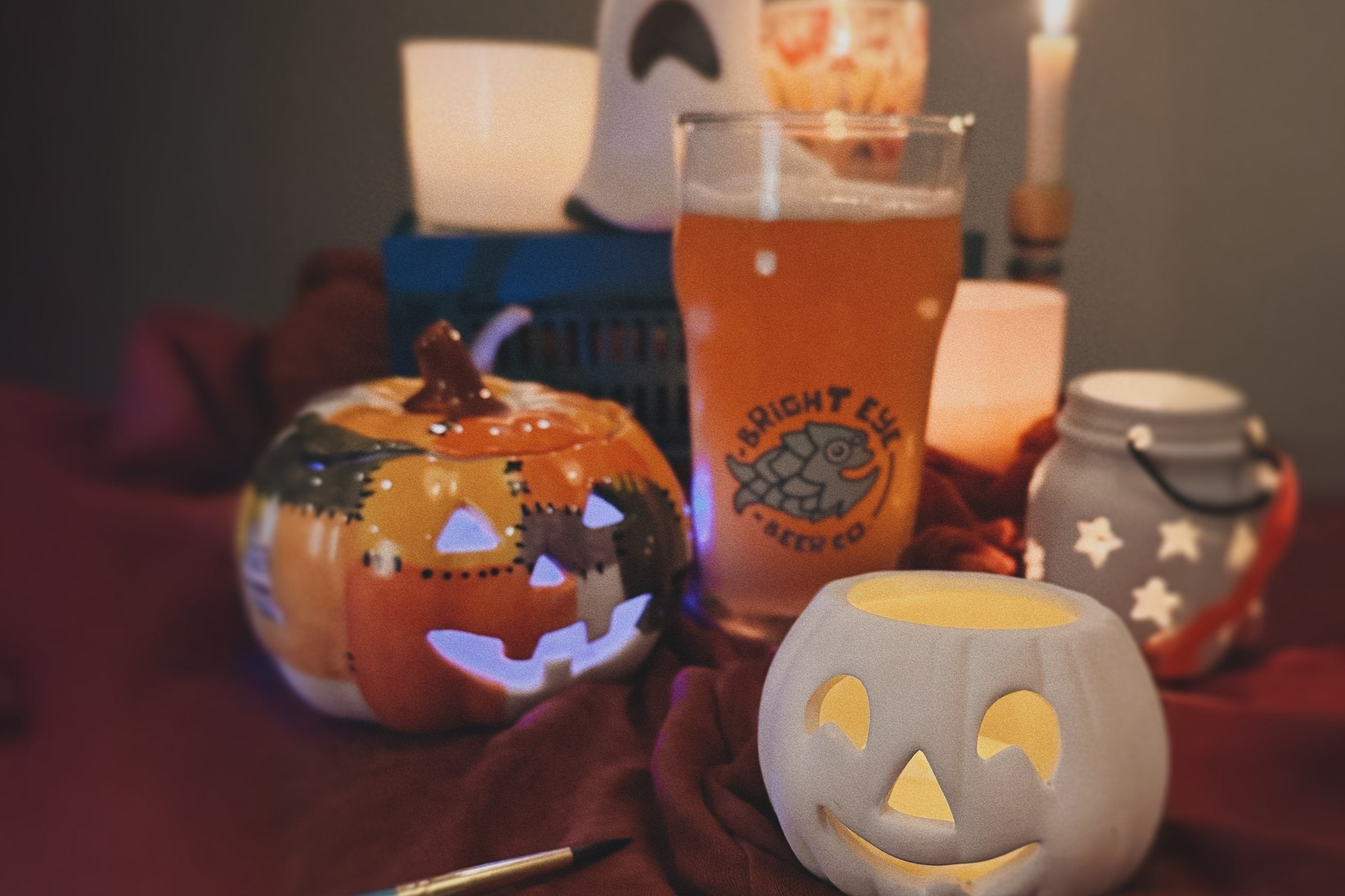 Jack-O pumpkin lanterns from Brews & Boos, Crafts & Drafts at Bright Eye Beer Co